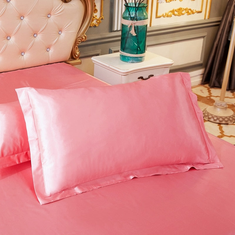 Satin Rayon Pillowcase No Zipper Solid Color Pillow Cover High-End Cover Pillow 48x74 Bedding Pillow Case Cover