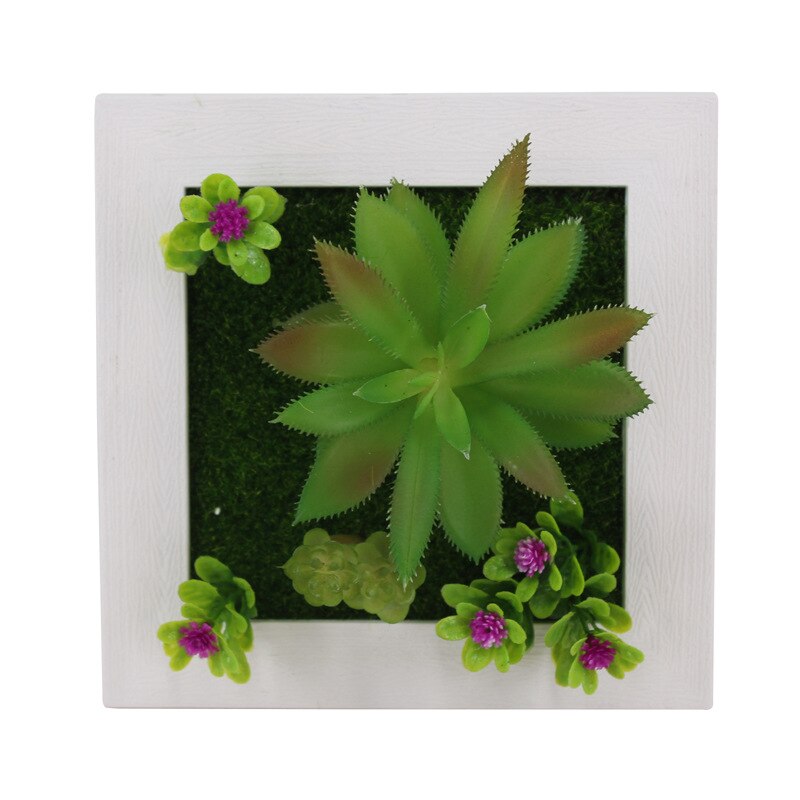 YO CHO Artificial Flowers Succulent Plant Frame 3D Removable Harmless Wall Art Frame Living Room Wedding Party Home Decor Plants