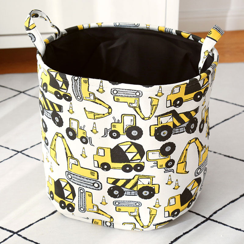 Cartoon Cars Printed Storage Basket For Toys Fabric Clothes Organizer Folding Large Laundry Basket For Dirty Clothes