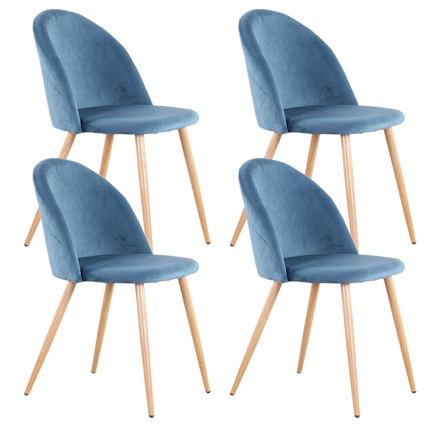 A Set Of 4 Dining Chairs With Soft Velvet And Metal Feet Suitable for Kitchen Dining Room Living Room Lounge(Pink/Green/Blue))