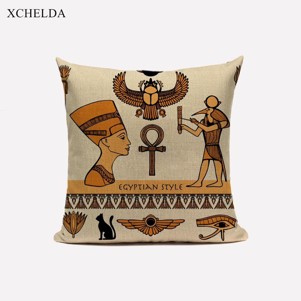 Cushion Cover Egyptian Decor Home Decorative Outdoor Pillow Case Pillowcase 40*40 45x45 Chair Decoration for Living Room Sofa