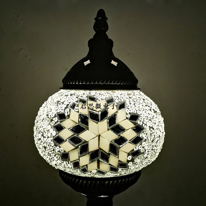 Mediterranean Style Art Deco Turkish Mosaic Table Lamp Handcrafted Mosaic Glass Romantic Bed Light