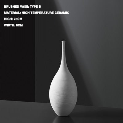 Simple Nordic Style Vases Handmade Art Zen Vases High-Quality Luxury Bedside Restaurant Decorations TV Cabinet