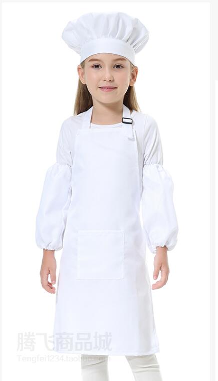 Child Apron Kids Sleeve Hat Pocket Kindergarten Kitchen Baking Painting Cooking Drink food Enfant Tablier Delantal Logo print