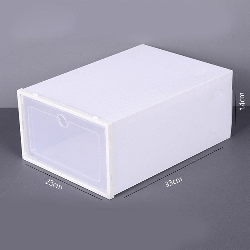 1pcs Transparent Plastic Shoe Storage Boxes Clear Sneakers AJ Display Case High-tops Football Shoe Box Stackable Shoes Cabinet