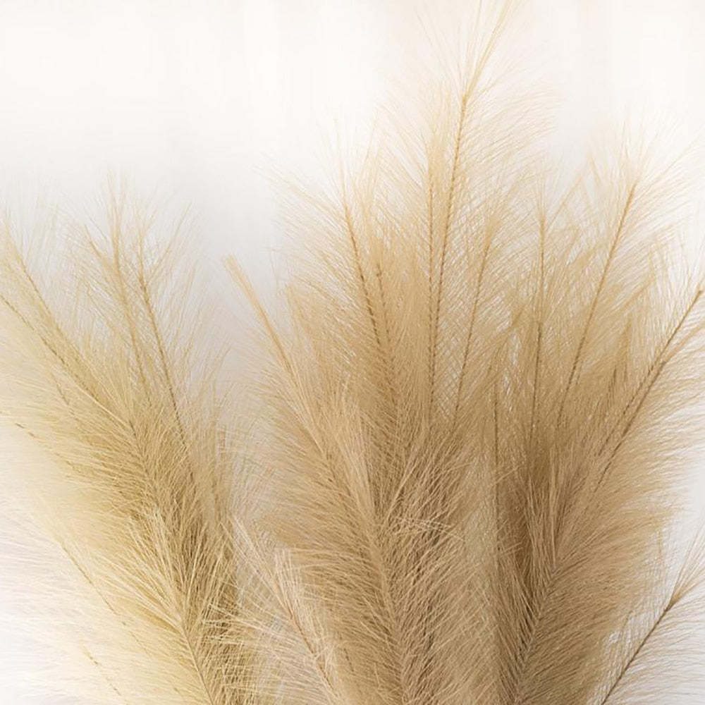 1PC Faux Pampas Grass Decor Plume Grass Artificial Phragmites australis Vase Decorations Fake Reeds Plants Everlasting Flowers