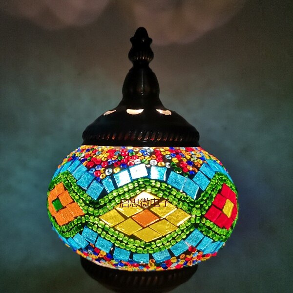 Mediterranean Style Art Deco Turkish Mosaic Table Lamp Handcrafted Mosaic Glass Romantic Bed Light