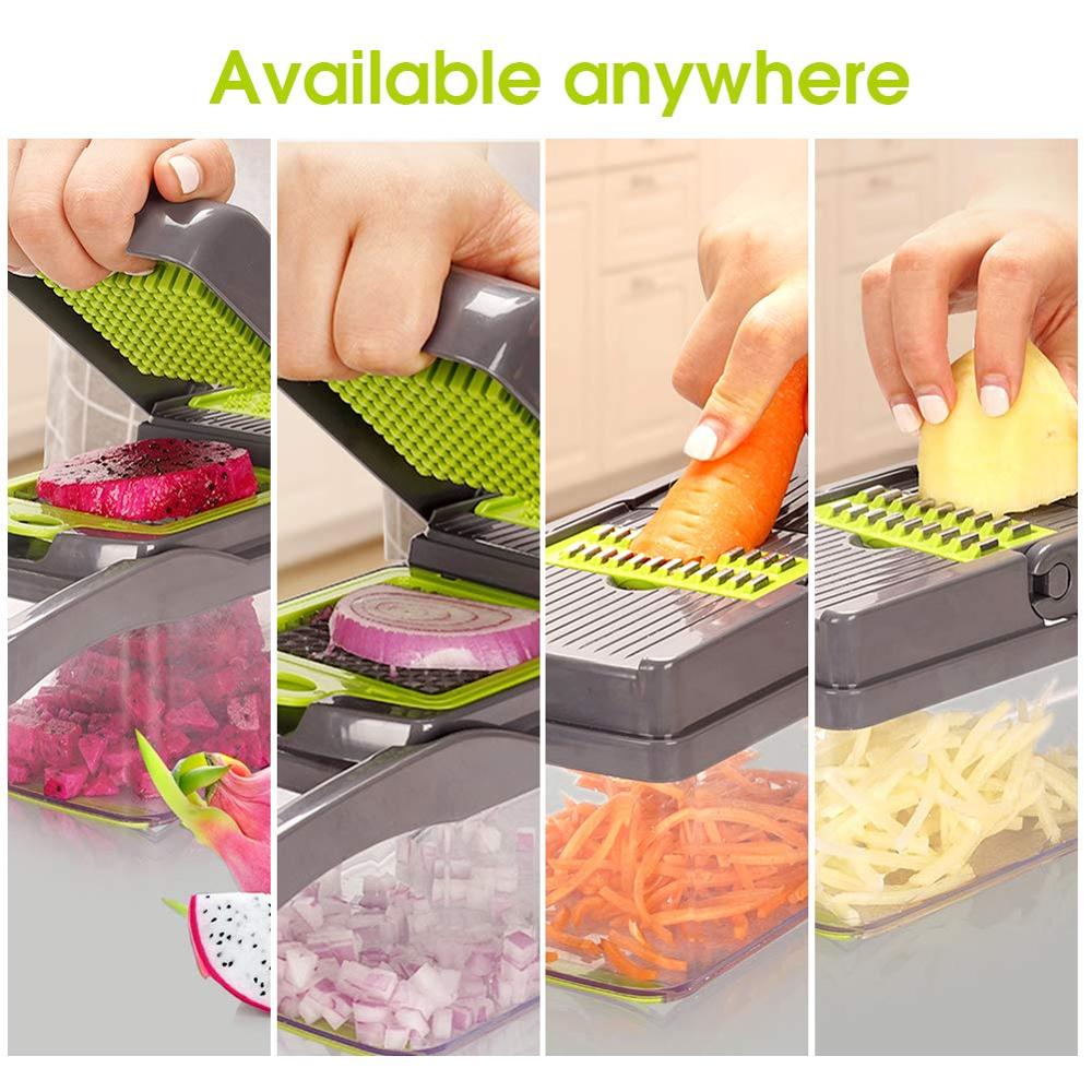 Vegetable Cutter 8 In 1 6 Dicing Blades Slicer Shredder Fruit Peeler Potato Cheese Drain Grater Chopper Kitchen Accessories Tool