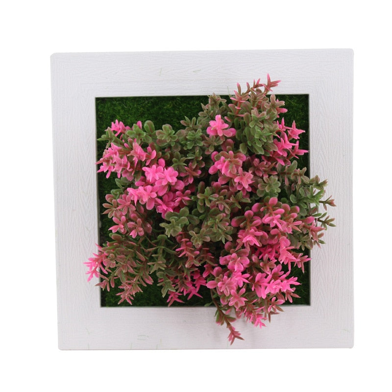 YO CHO Artificial Flowers Succulent Plant Frame 3D Removable Harmless Wall Art Frame Living Room Wedding Party Home Decor Plants