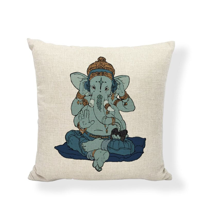 Buddha Cushion Covers Indian Bohemia Cojines Decorativos Elephant Pillowcase Couch Car Seat Home Decor Throw Pillow Cover