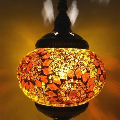 Mediterranean Style Art Deco Turkish Mosaic Table Lamp Handcrafted Mosaic Glass Romantic Bed Light