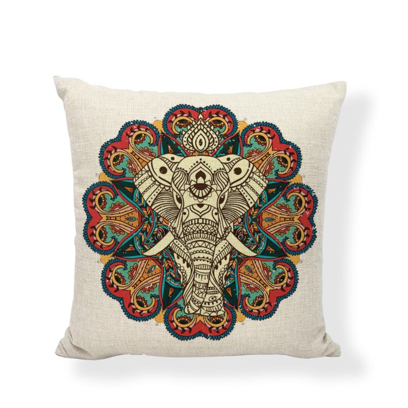 Buddha Cushion Covers Indian Bohemia Cojines Decorativos Elephant Pillowcase Couch Car Seat Home Decor Throw Pillow Cover