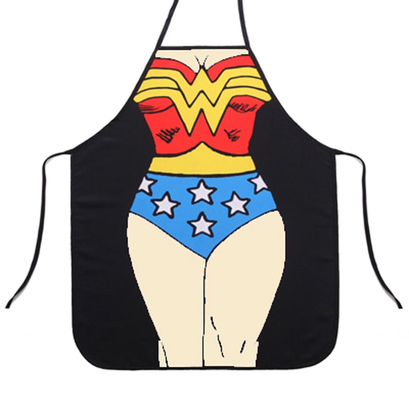 Funny Apron Super Hero Kitchen Apron Man Women Aprons Dinner Party Cooking Apron Adult Cozinha Tablier Cuisine Pinafore