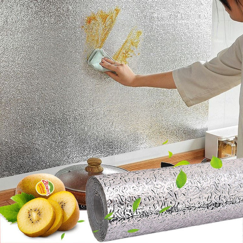 2M Oil Proof Kitchen Accessories Self Adhesive Aluminum Foil Kitchen Stickers Wallpapers Multipurpose For Kitchen Home Gadgets