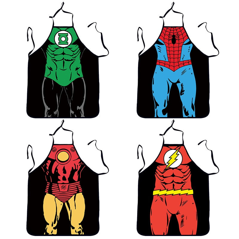 Funny Apron Super Hero Kitchen Apron Man Women Aprons Dinner Party Cooking Apron Adult Cozinha Tablier Cuisine Pinafore