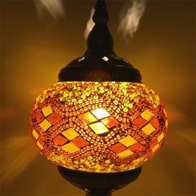 Mediterranean Style Art Deco Turkish Mosaic Table Lamp Handcrafted Mosaic Glass Romantic Bed Light