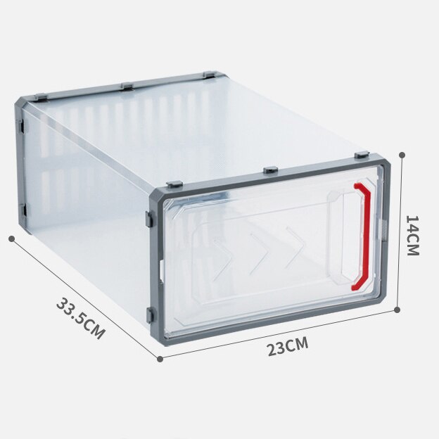 1pcs Transparent Plastic Shoe Storage Boxes Clear Sneakers AJ Display Case High-tops Football Shoe Box Stackable Shoes Cabinet