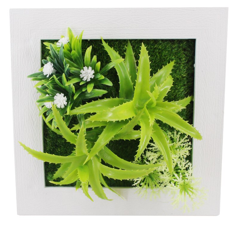 YO CHO Artificial Flowers Succulent Plant Frame 3D Removable Harmless Wall Art Frame Living Room Wedding Party Home Decor Plants