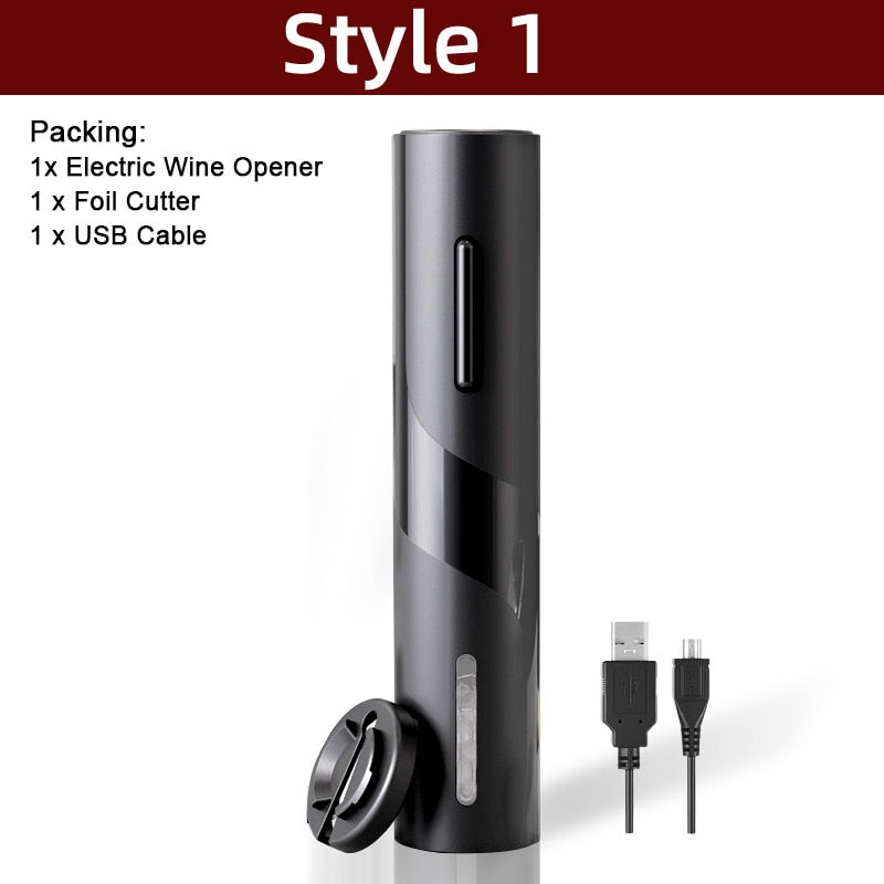 Electric Wine Opener Automatic Corkscrew Wine Openers for Beer Rechargeable Bottle Opener Foil Cutter Kitchen Bar Can Opener