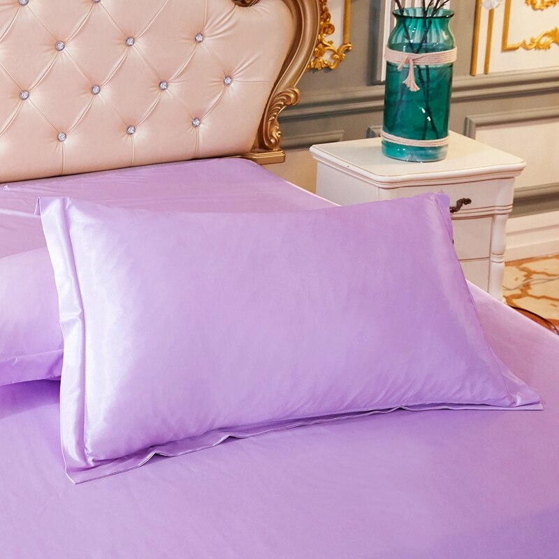 Satin Rayon Pillowcase No Zipper Solid Color Pillow Cover High-End Cover Pillow 48x74 Bedding Pillow Case Cover