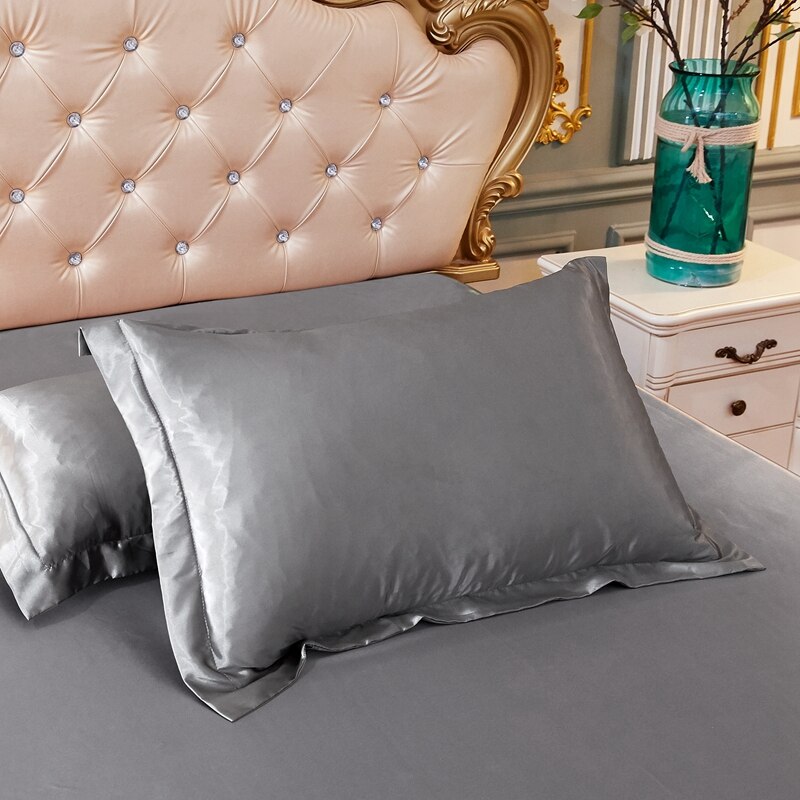 Satin Rayon Pillowcase No Zipper Solid Color Pillow Cover High-End Cover Pillow 48x74 Bedding Pillow Case Cover