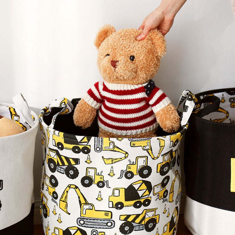 Cartoon Cars Printed Storage Basket For Toys Fabric Clothes Organizer Folding Large Laundry Basket For Dirty Clothes