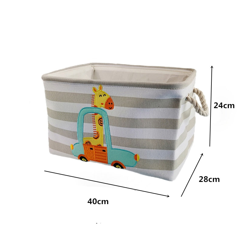 Cartoon Cars Printed Storage Basket For Toys Fabric Clothes Organizer Folding Large Laundry Basket For Dirty Clothes