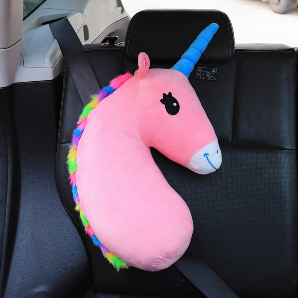 Baby Kid Travel Unicorn Pillow Children Head Neck Support Protect Car Seat Belt Pillow Shoulder Safety Strap Cute Animal Cushion