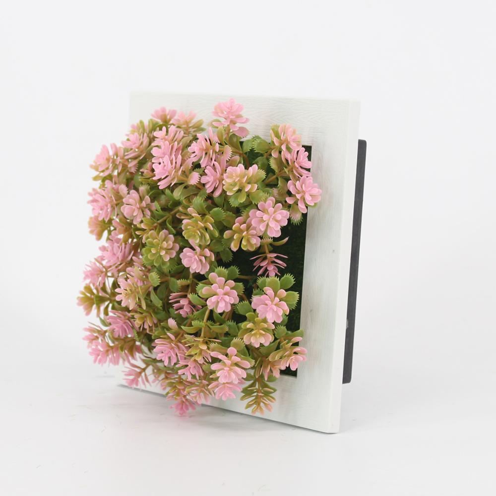 YO CHO Artificial Flowers Succulent Plant Frame 3D Removable Harmless Wall Art Frame Living Room Wedding Party Home Decor Plants