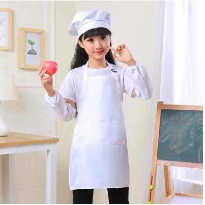 Child Apron Kids Sleeve Hat Pocket Kindergarten Kitchen Baking Painting Cooking Drink food Enfant Tablier Delantal Logo print