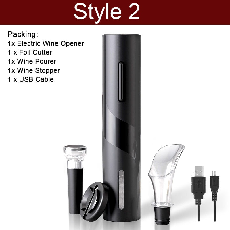 Electric Wine Opener Automatic Corkscrew Wine Openers for Beer Rechargeable Bottle Opener Foil Cutter Kitchen Bar Can Opener