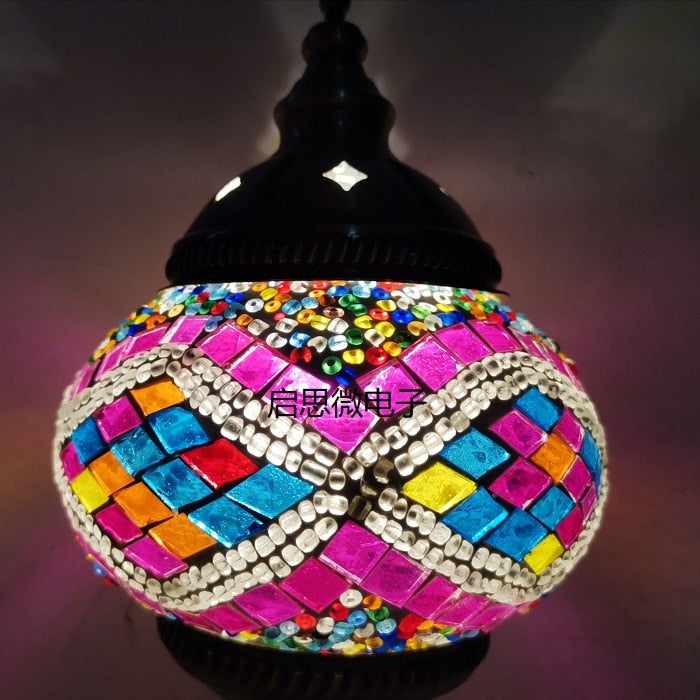 Mediterranean Style Art Deco Turkish Mosaic Table Lamp Handcrafted Mosaic Glass Romantic Bed Light