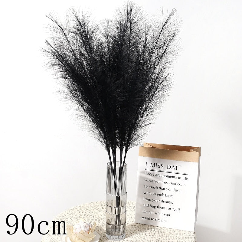 1PC Faux Pampas Grass Decor Plume Grass Artificial Phragmites australis Vase Decorations Fake Reeds Plants Everlasting Flowers