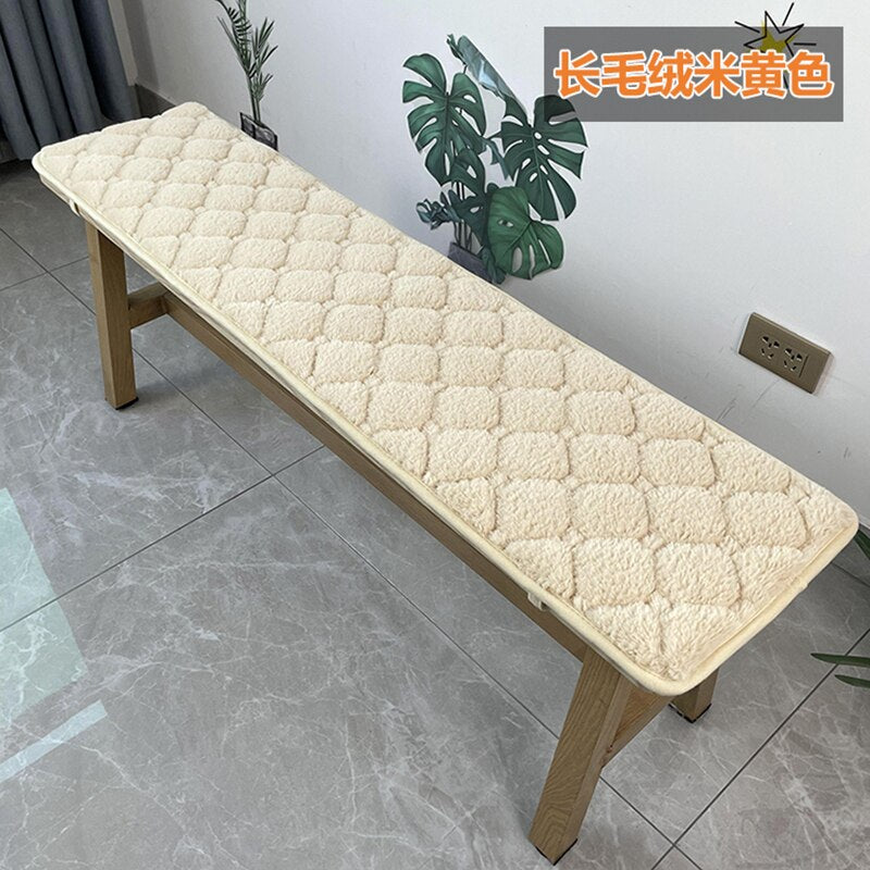 Thickened Plush Long Bench Cushion Mahogany Bench Cushion Customized Solid Wood Sofa Card Seat Cushion For Winter