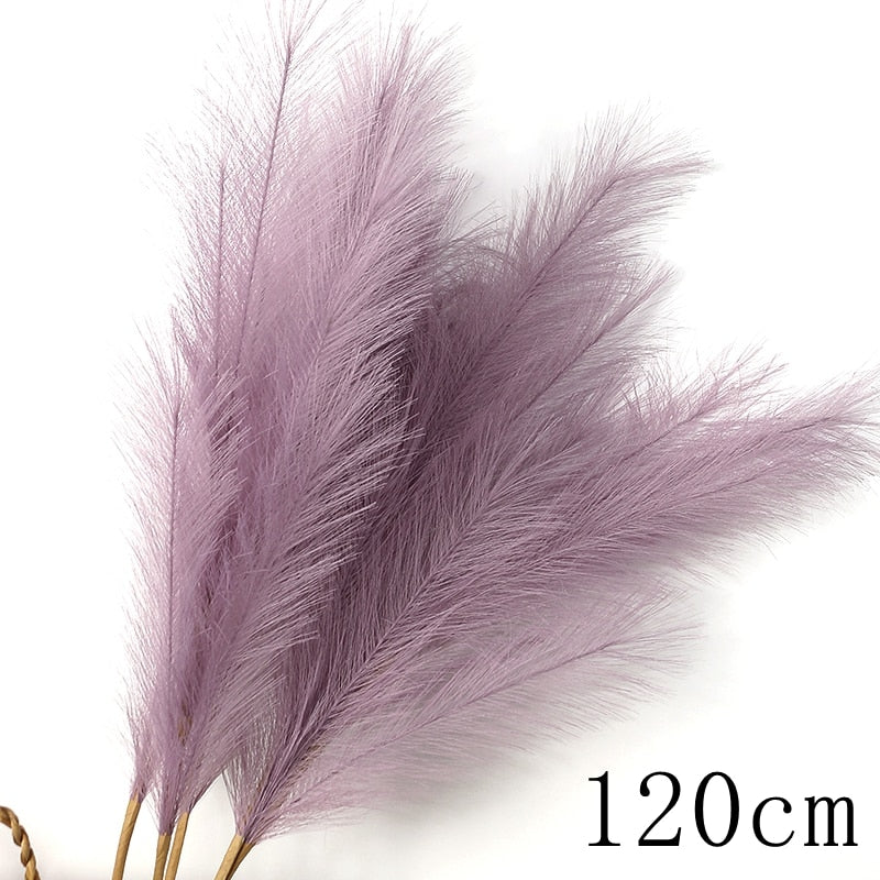 1PC Faux Pampas Grass Decor Plume Grass Artificial Phragmites australis Vase Decorations Fake Reeds Plants Everlasting Flowers