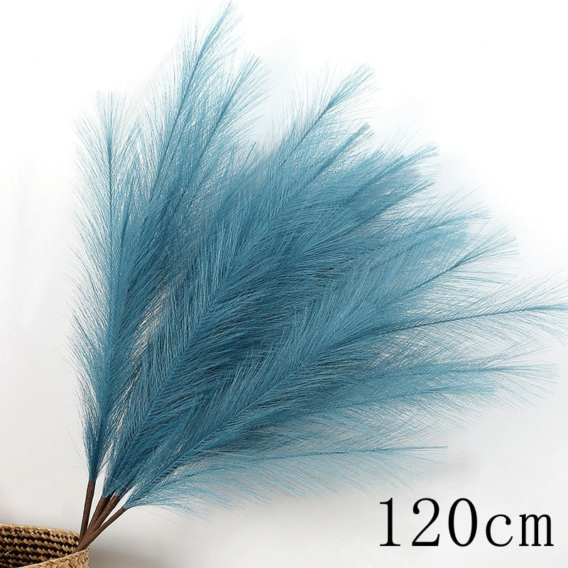 1PC Faux Pampas Grass Decor Plume Grass Artificial Phragmites australis Vase Decorations Fake Reeds Plants Everlasting Flowers