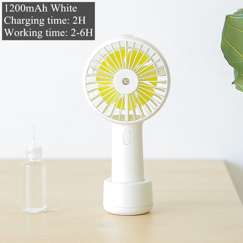 Battery Portable Water Spray Mist Fan Electric USB Rechargeable Handheld Mini Fan Cooling Air Conditioner Humidifier for Outdoor