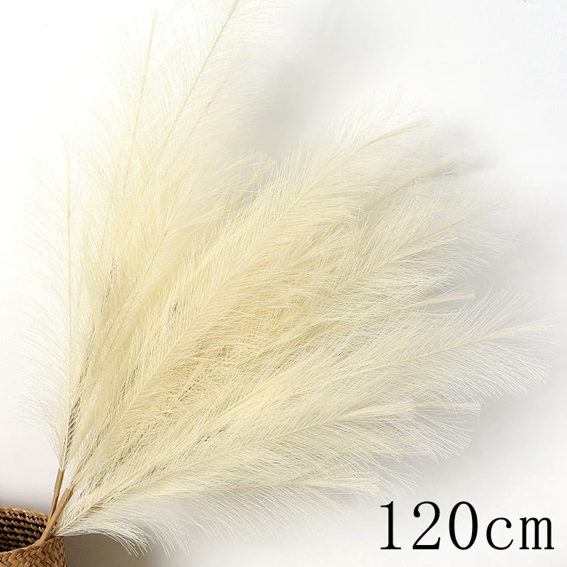 1PC Faux Pampas Grass Decor Plume Grass Artificial Phragmites australis Vase Decorations Fake Reeds Plants Everlasting Flowers