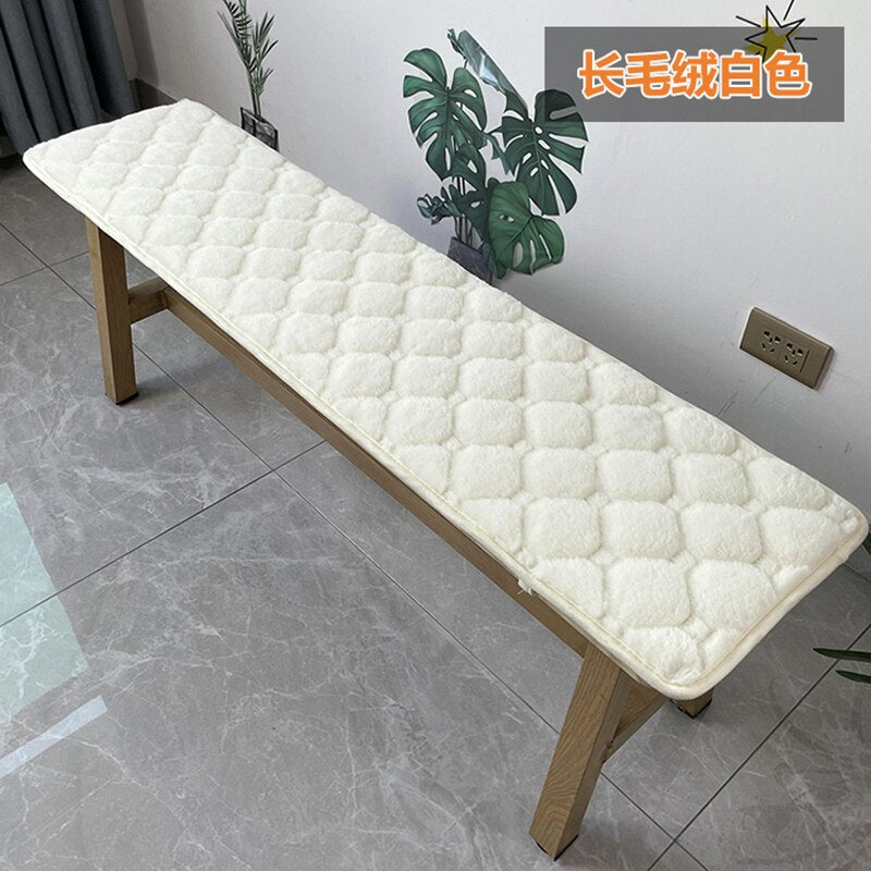 Thickened Plush Long Bench Cushion Mahogany Bench Cushion Customized Solid Wood Sofa Card Seat Cushion For Winter