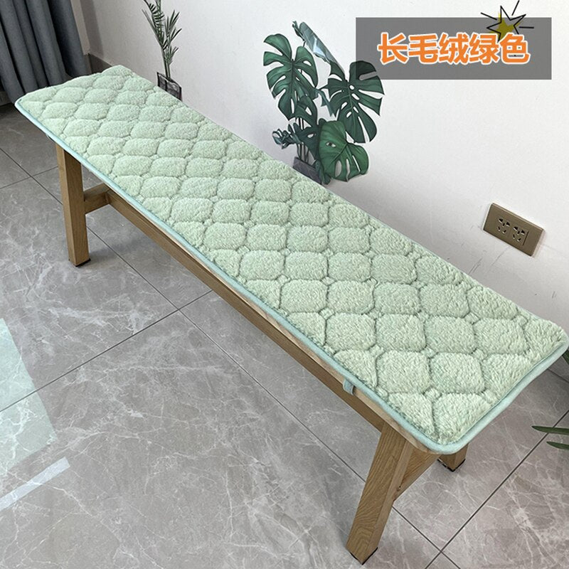 Thickened Plush Long Bench Cushion Mahogany Bench Cushion Customized Solid Wood Sofa Card Seat Cushion For Winter