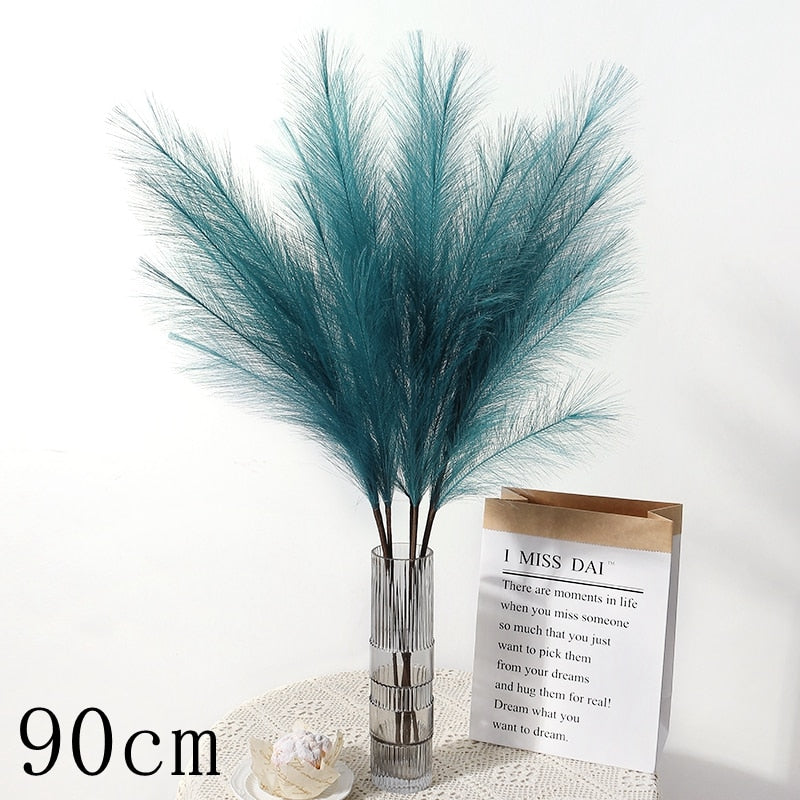 1PC Faux Pampas Grass Decor Plume Grass Artificial Phragmites australis Vase Decorations Fake Reeds Plants Everlasting Flowers