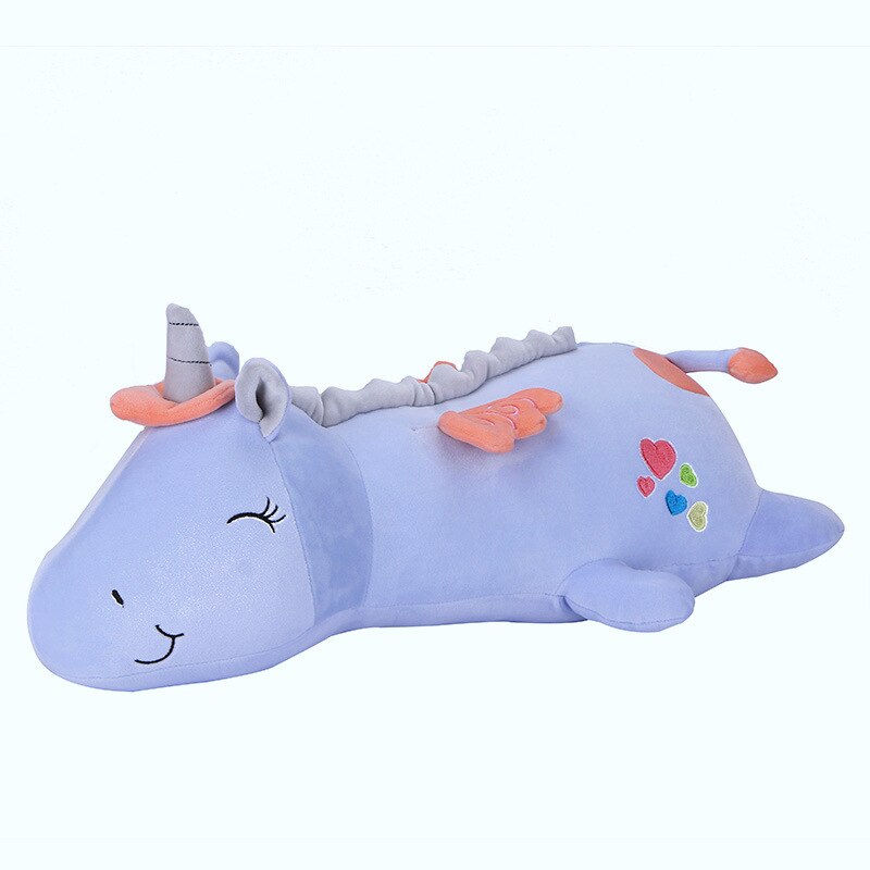 60cm Cute LED Unicorn Doll super soft Plush Toy Bed long Pillow baby Sleeping Doll Large Girl Doll high quality gift for kids