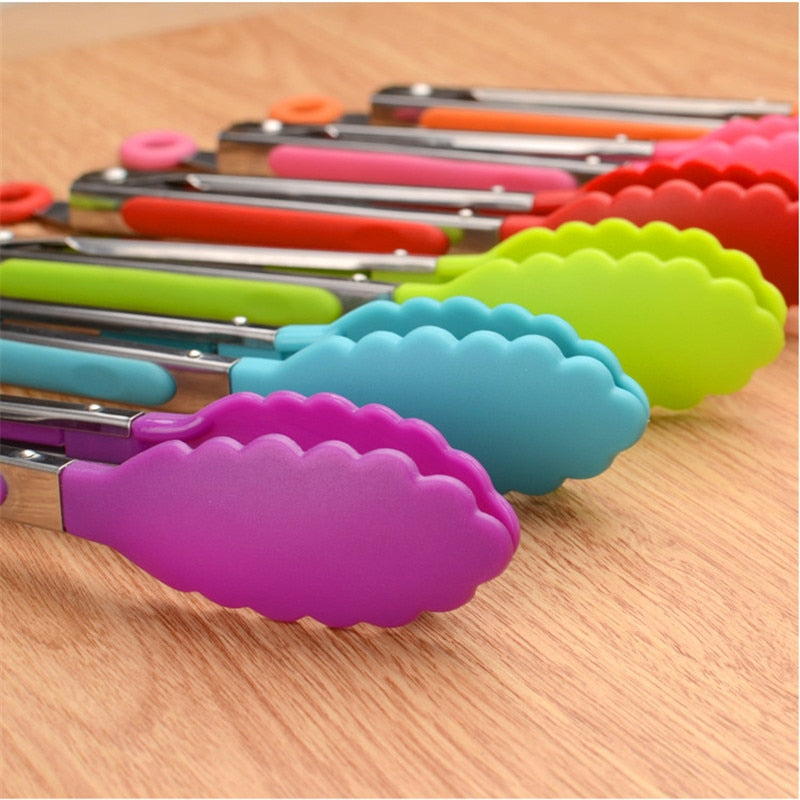 Kitchen Accessories plastic Silicone Kitchen Cooking Salad Serving Stainless Steel Handle Utensil Kitchen Tools Kitchen Gadgets