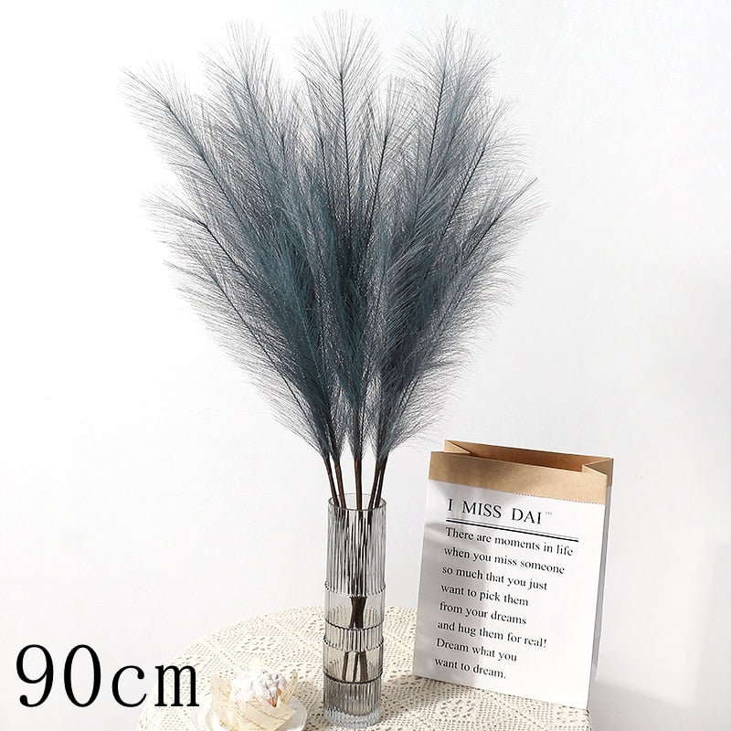 1PC Faux Pampas Grass Decor Plume Grass Artificial Phragmites australis Vase Decorations Fake Reeds Plants Everlasting Flowers