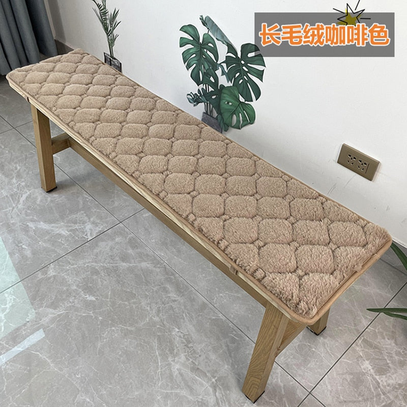 Thickened Plush Long Bench Cushion Mahogany Bench Cushion Customized Solid Wood Sofa Card Seat Cushion For Winter