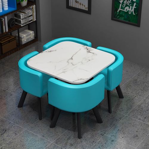 Marble Round Dining Tables Set 4 Chairs Modern Center Table Luxury White Muebles Para El Hogar Apartment Furniture GPF26XP