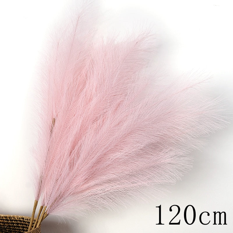 1PC Faux Pampas Grass Decor Plume Grass Artificial Phragmites australis Vase Decorations Fake Reeds Plants Everlasting Flowers