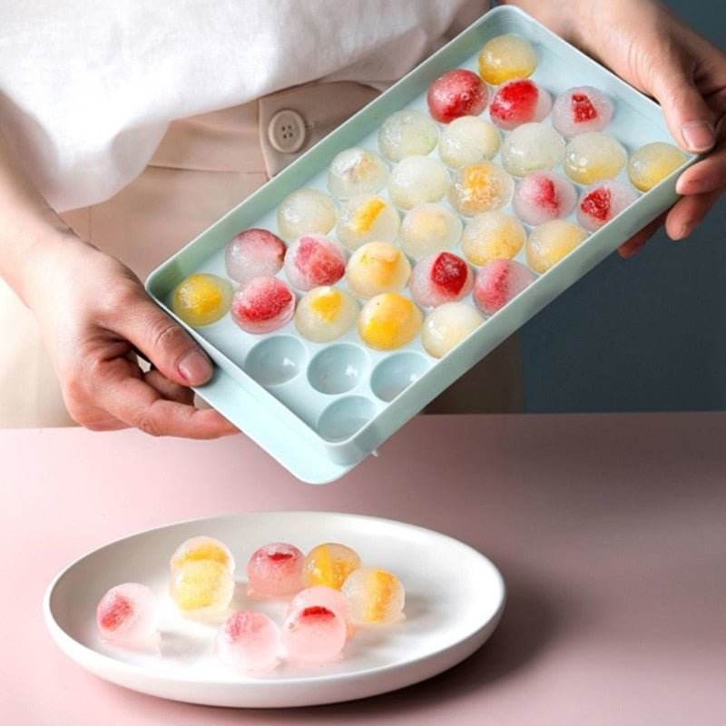 33 Ice Boll Hockey PP Mold Frozen Whiskey Ball Popsicle Ice Cube Tray Box Lollipop Making Gifts Kitchen Tools Accessories