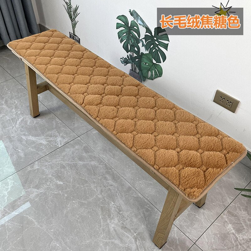 Thickened Plush Long Bench Cushion Mahogany Bench Cushion Customized Solid Wood Sofa Card Seat Cushion For Winter