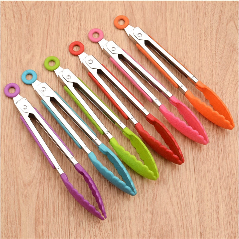 Kitchen Accessories plastic Silicone Kitchen Cooking Salad Serving Stainless Steel Handle Utensil Kitchen Tools Kitchen Gadgets